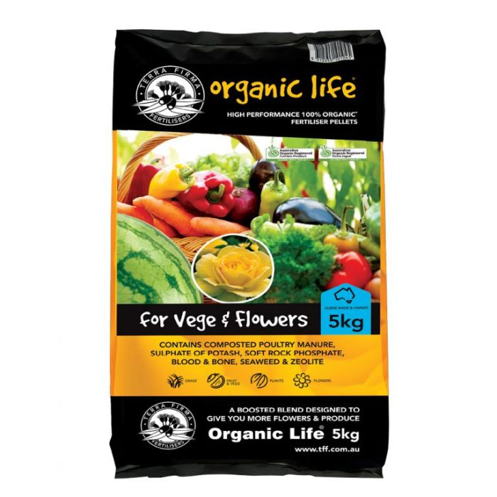 Terra Firma Organic Life Fertiliser – 5kg Pellets - Wattle & Wick